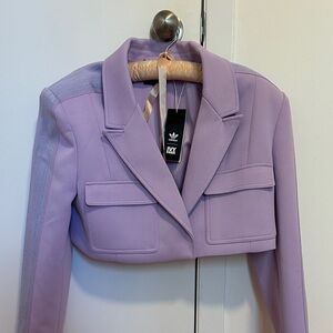 Adidas Women's Lavender Blazer with Shoulder Pads